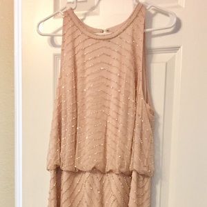 Adrianna Papell Blush Sequin Wedding Dress